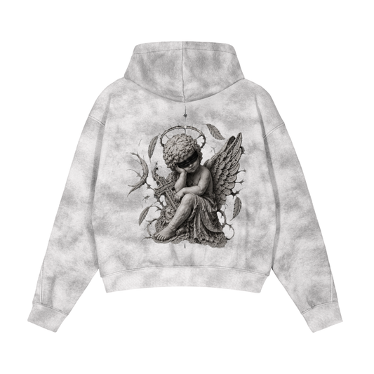 Dirty Washed Zip-Up Fleece Hoodie