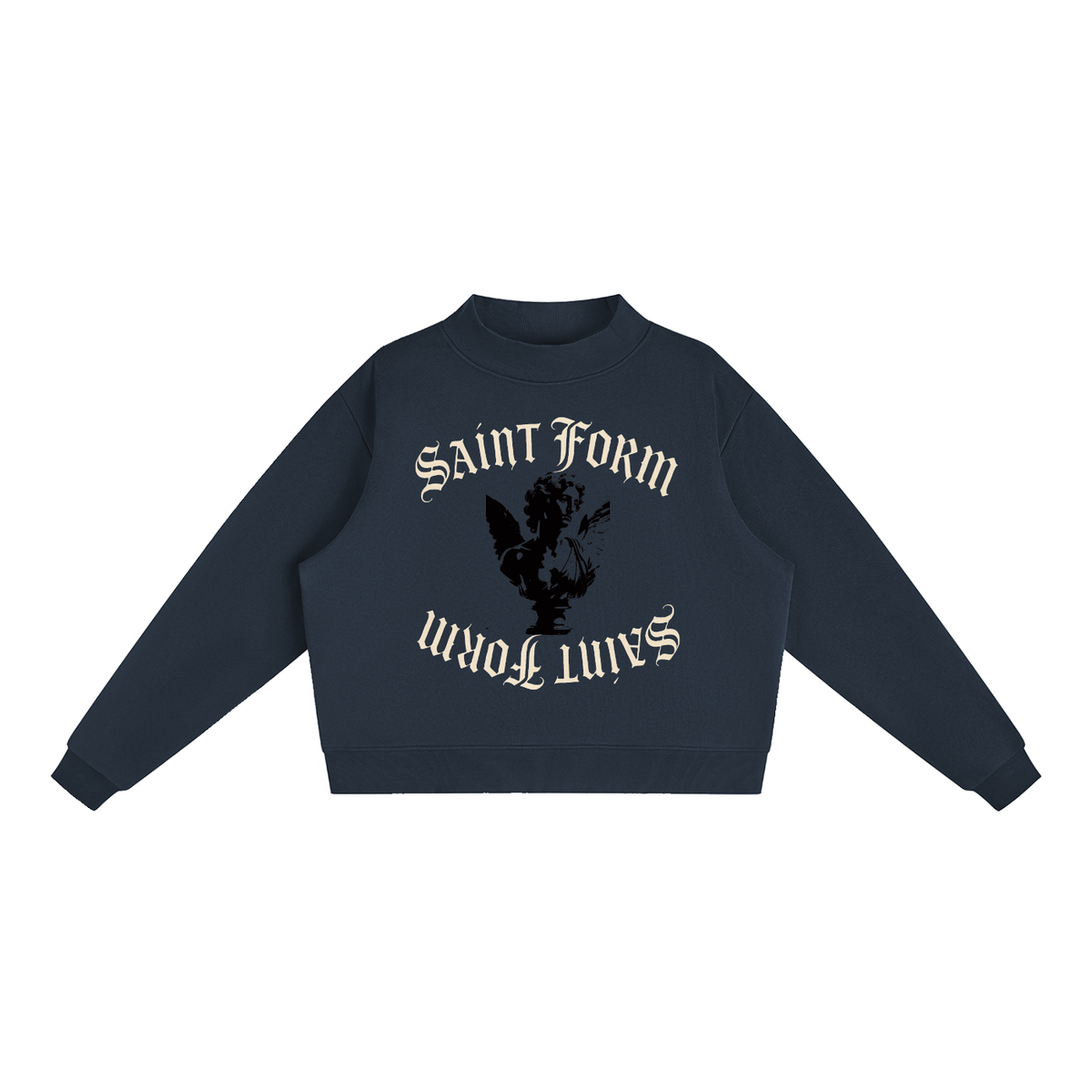 Essential Fleece Mock-Neck Crew Sweatshirt