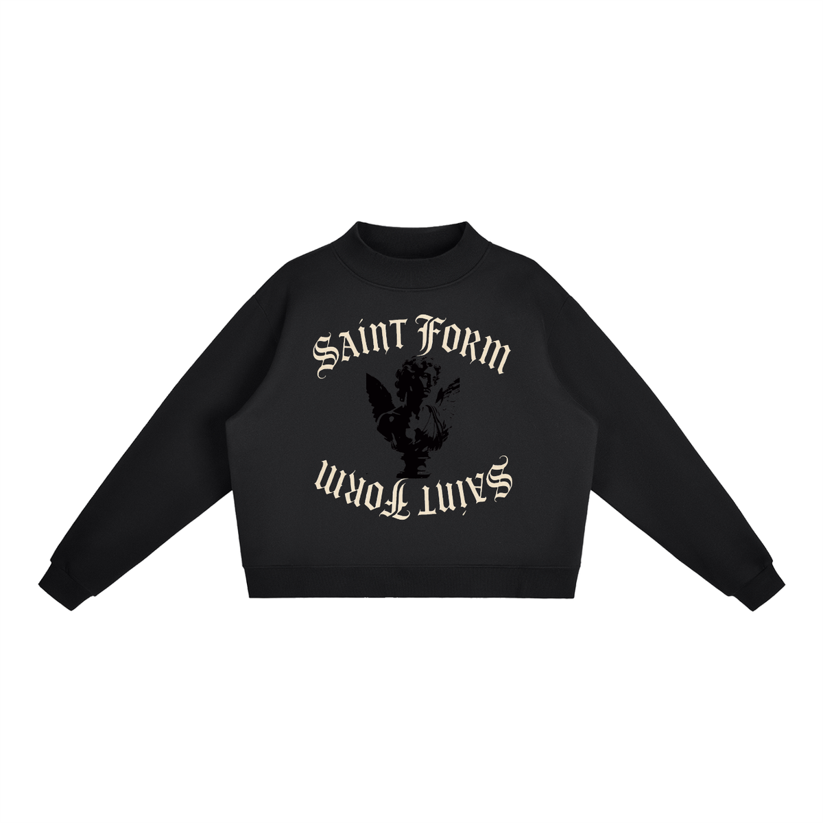 Essential Fleece Mock-Neck Crew Sweatshirt
