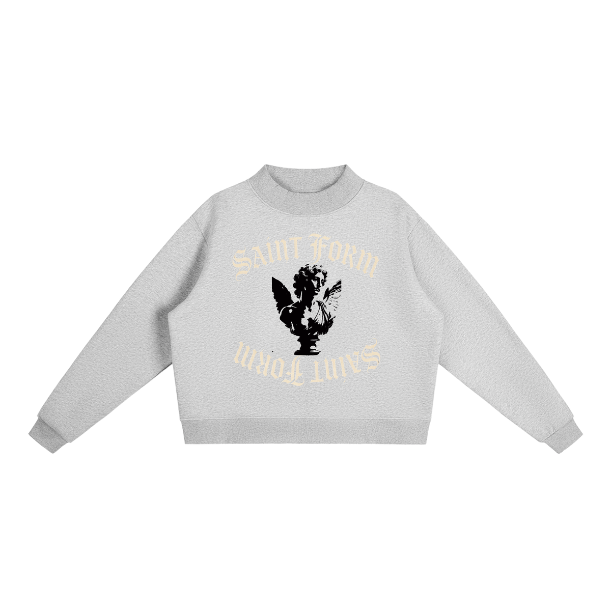 Essential Fleece Mock-Neck Crew Sweatshirt