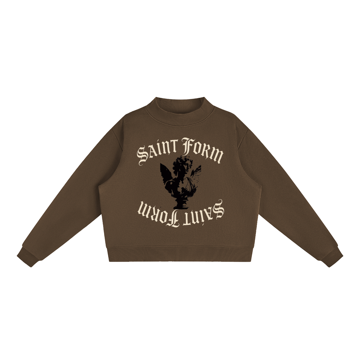 Essential Fleece Mock-Neck Crew Sweatshirt